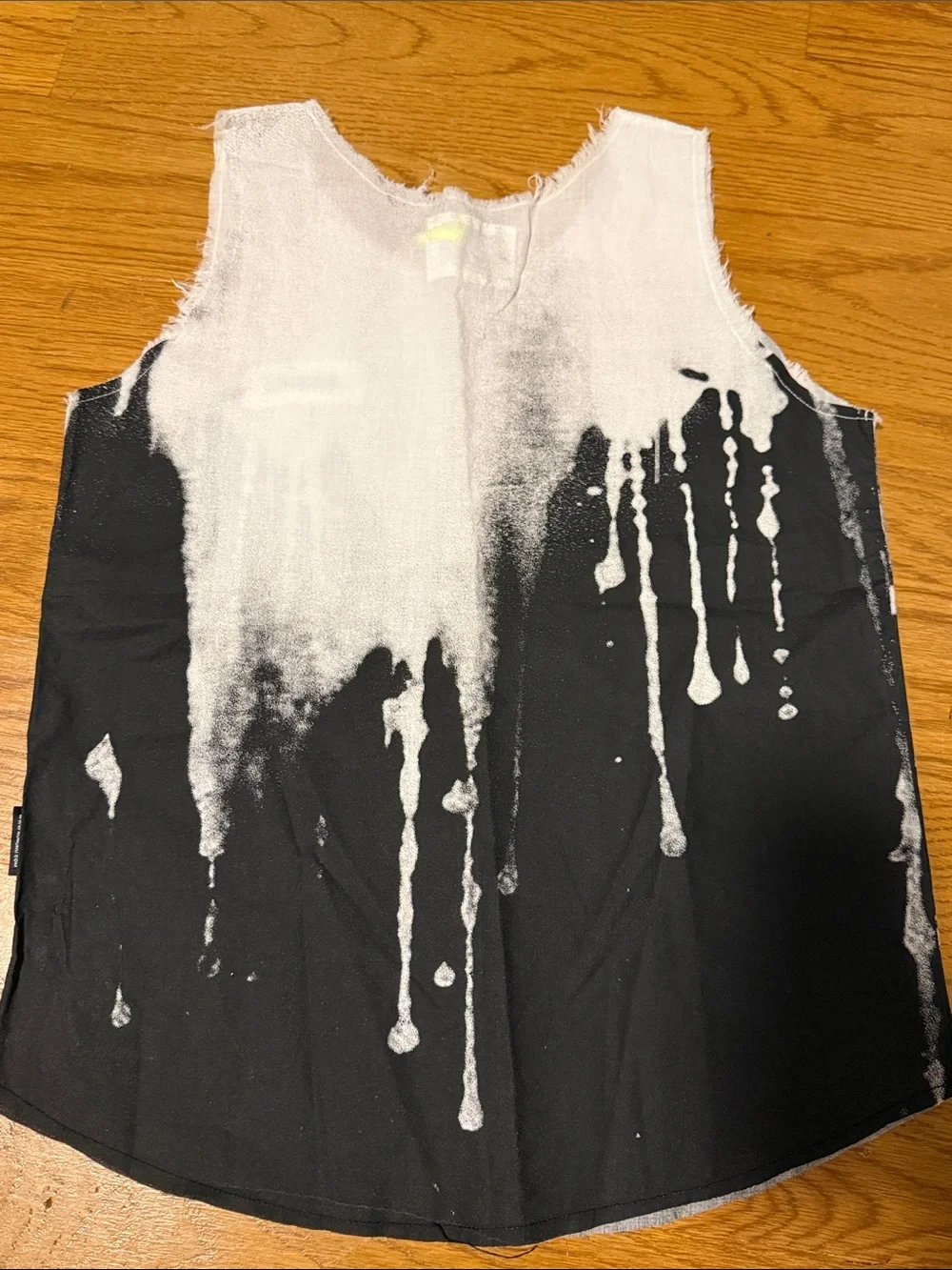 Kids - Nununu Black & White Paint Drip Tank Top